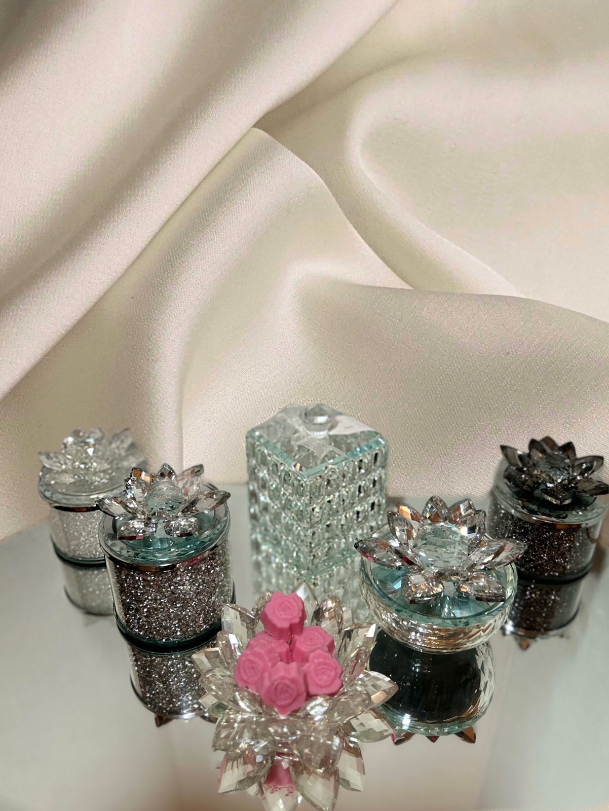 CRYSTAL CANDLE HOLDERS